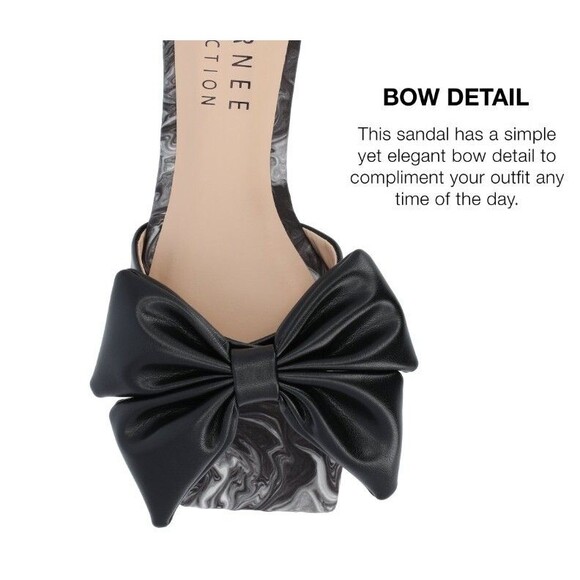 **NEW** Journee Collection Women's Kealla Bow Slip On Sandal/Slide Black-Size 7 - Picture 5 of 7